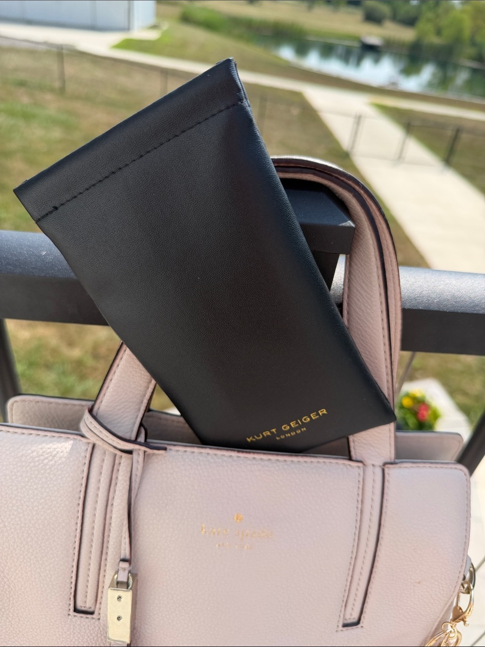 *ITEM BUNDLE* kate spade Pebbled Pink Satchel, bag charm & Kurt Geiger sunnies! - Picture 11 of 13